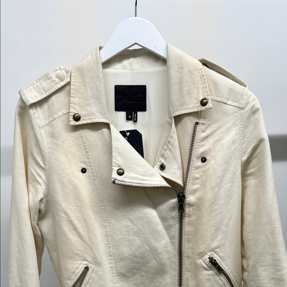 PAIGE Cream Belted Jacket - Picture 2 of 7